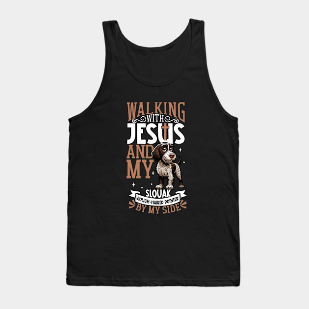 Jesus and dog - Slovak Rough-haired Pointer Tank Top by Modern Medieval Design